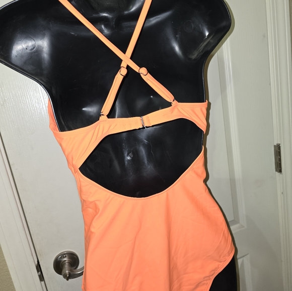 Orange dream women's sz L one-piece bathing suit, lace, super cute! 🌴 - Picture 8 of 11